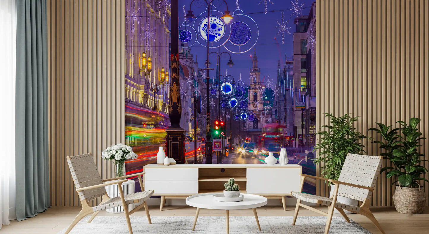 Metropolitan Magic: Night Lights & City Trails Wall Mural