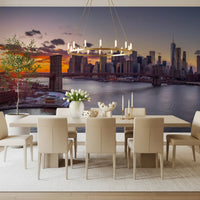 Sunset skyline photography NYC Sunset Grandeur Wall Mural for dining area., GD9865