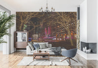 Radio City Night Glow Wall Mural featuring urban city streets for a living room., GD9867