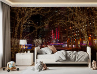 Radio City sign and gold glowing lights for a modern bedroom wallpaper., GD9867