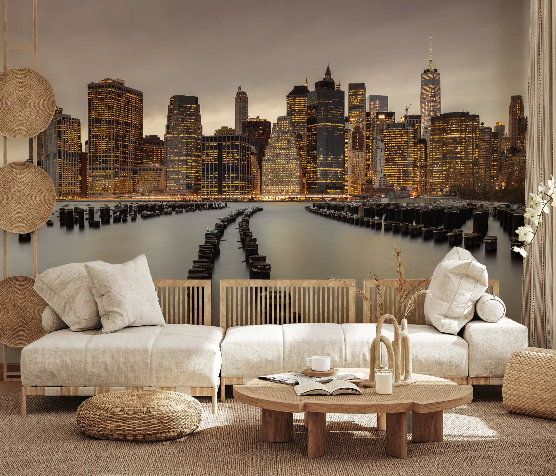 Detailed NYC wall mural for a feature wall in a residential hallway., GD9868