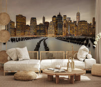 Detailed NYC wall mural for a feature wall in a residential hallway., GD9868
