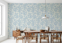 Subtle blue Painted pattern wallpaper for contemporary dining room., GD9874
