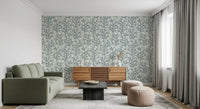 Slate branch pattern wallpaper on a white background for hallway interior., GD9877