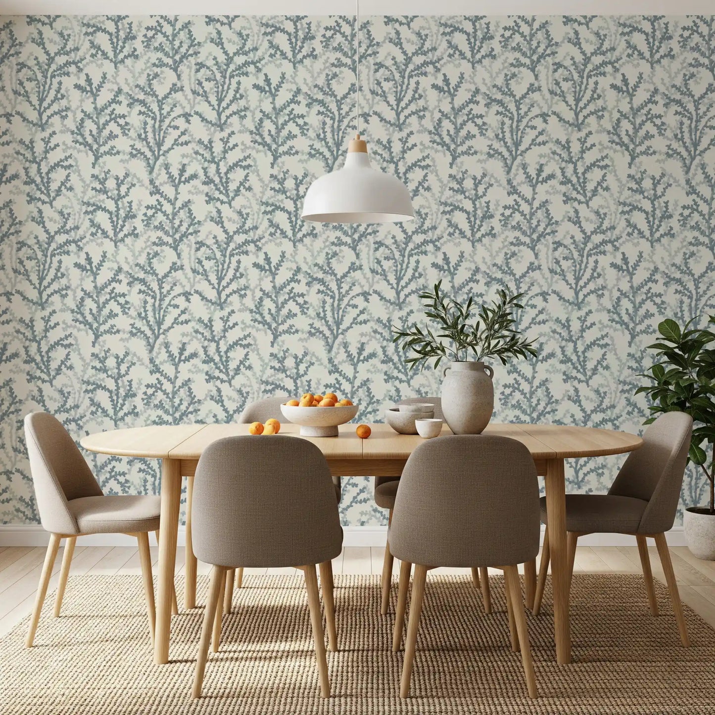 Subtle coraline branch pattern wallpaper in slate grey for wall surfaces., GD9877