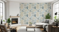 Abstract sand color coral pattern wallpaper for a quiet seating area.