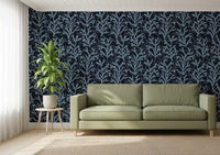 Coastal themed Painted pattern wallpaper for residential living area walls.