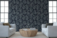 Painted style coastal wallpaper covering for residential feature walls.