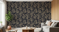 Coraline style wallpaper displaying natural branching shapes against a black canvas.