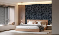 Botanical slate wallpaper displaying light gray coral branching structures.