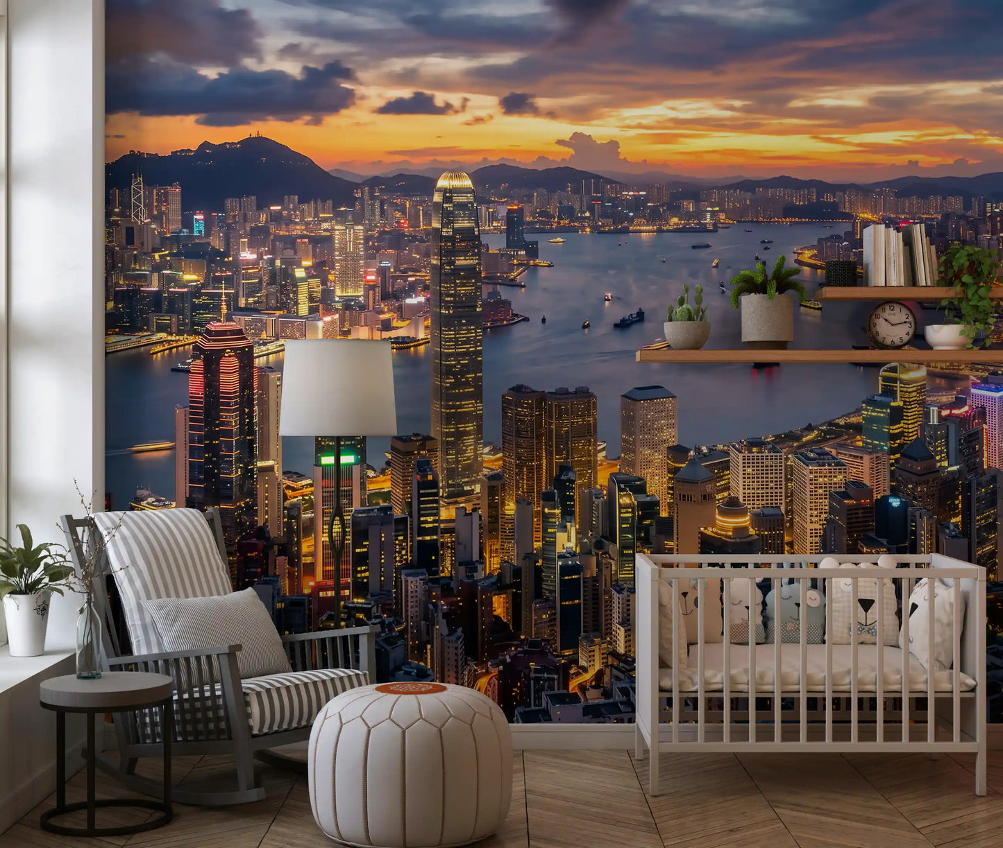 Hong Kong Twilight Skyline Wall Mural