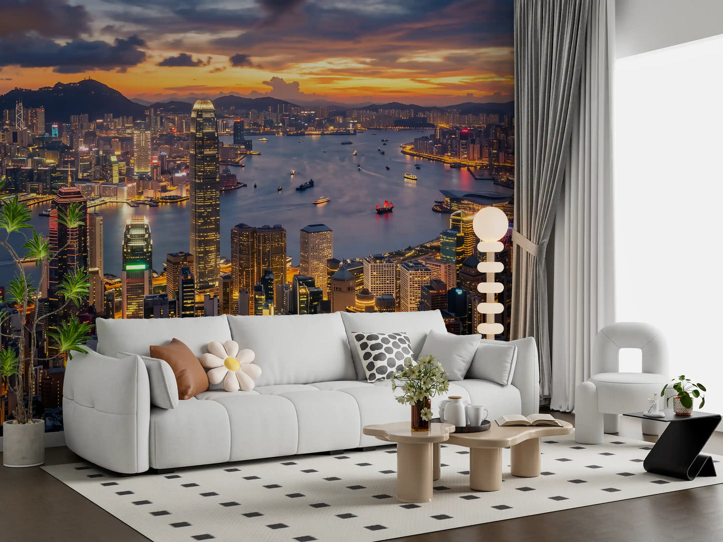 Hong Kong Twilight Skyline Wall Mural