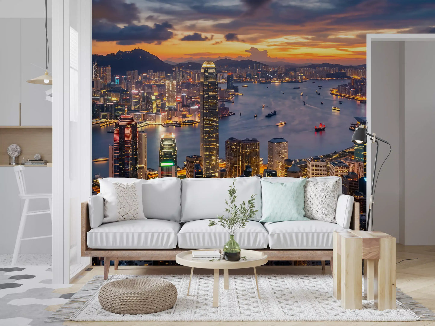 Hong Kong Twilight Skyline Wall Mural