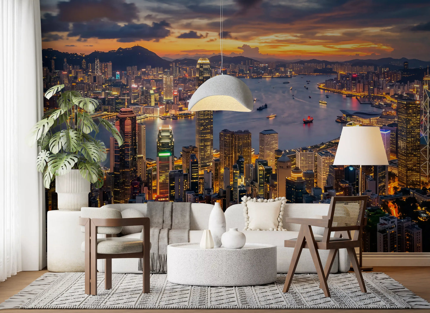Hong Kong Twilight Skyline Wall Mural