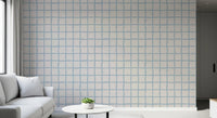 Soft cream backdrop carries faded olive green line in this boho coastal wallpaper, GD9912