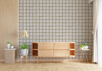 A narrow hallway brightened by natural coastal wallpaper styling., GD9915