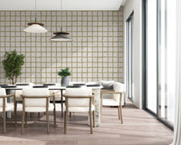 Hand drawn olive wallpaper lines forming a relaxed geometric sequence., GD9915
