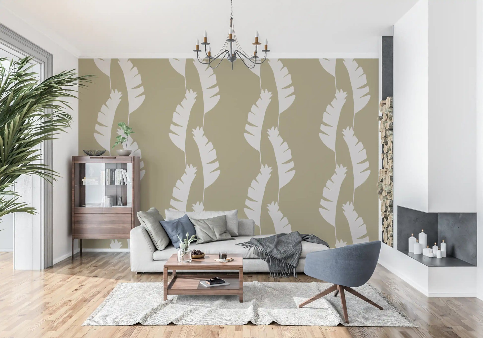 Gentle organic shapes defining this coastal wallpaper aesthetic., GD9916