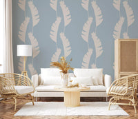 Leaf patterned wall mural guiding the path down a long narrow hallway, GD9917