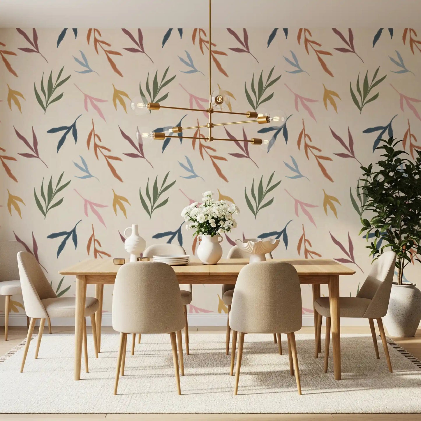 Painterly brushstrokes define this colorful painted wallpaper selection., GD9926