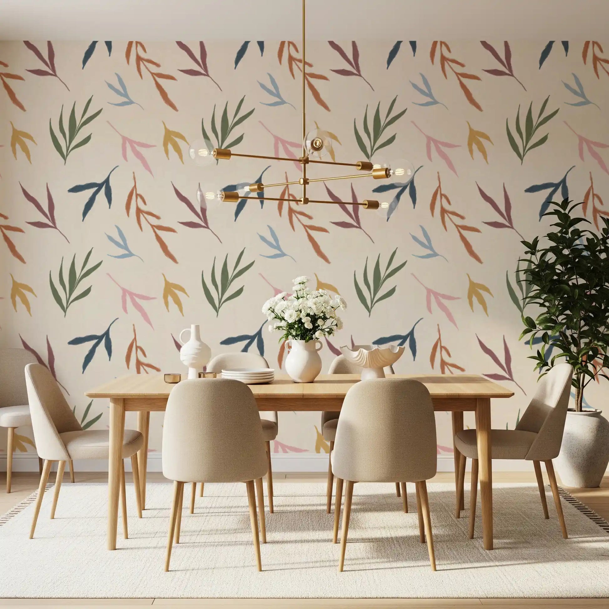 Painterly brushstrokes define this colorful painted wallpaper selection., GD9926