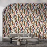 Seamless botanical pattern on the painted foliage wallpaper swatch., GD9928
