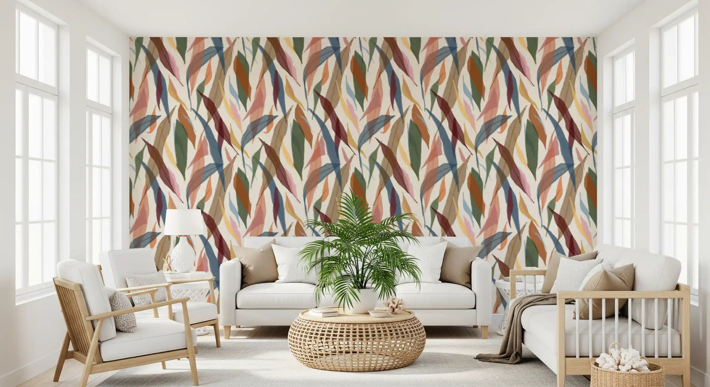 Muted earthy tones define this beautiful tropical leaf wallpaper., GD9928