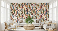 Muted earthy tones define this beautiful tropical leaf wallpaper., GD9928