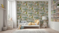 Enchanted Jungle wallpaper with soft earthy background tone., GD9935