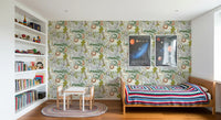 Animal-themed wallpaper backdrop for a child's bedroom walls., GD9935
