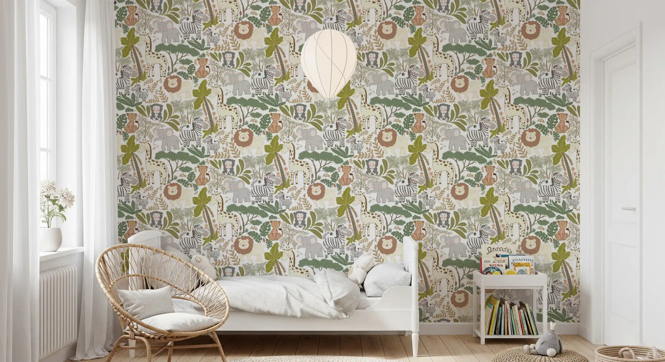 Playful Jungle Pals Wallpaper⁠