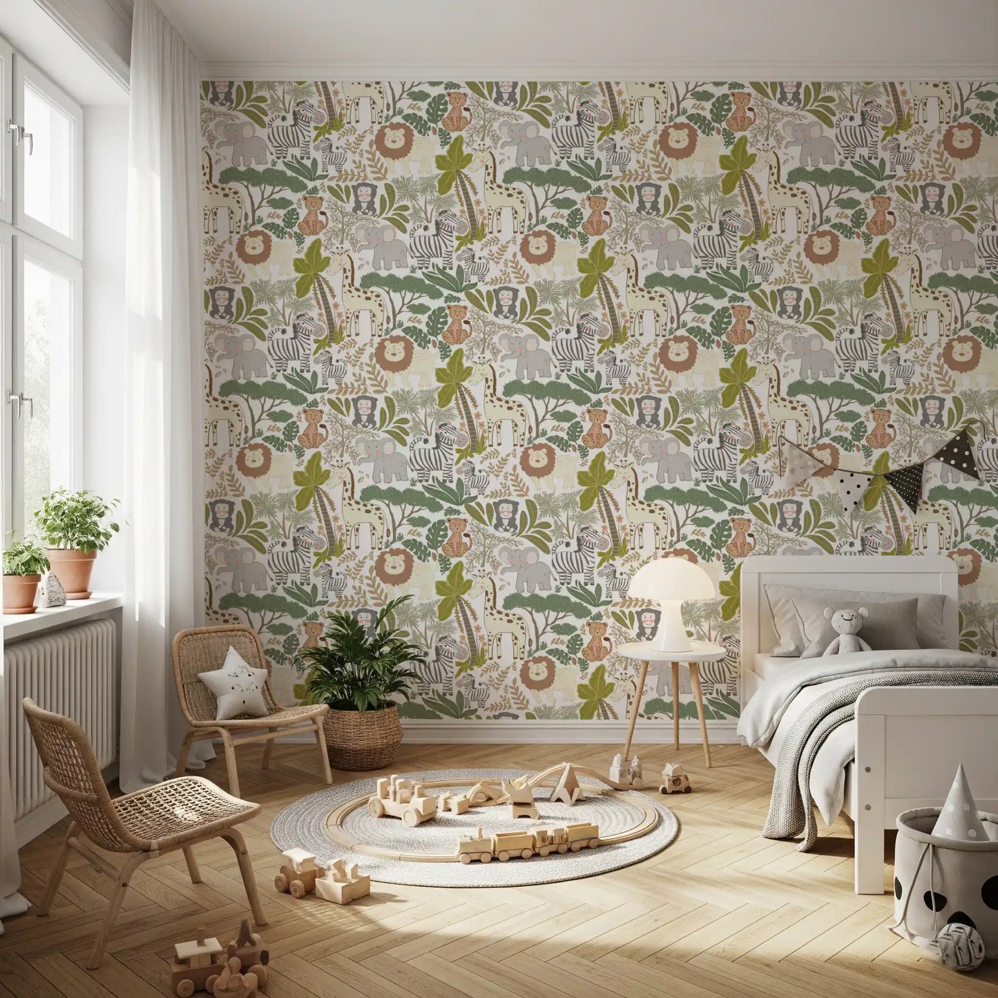 Playful Jungle Pals Wallpaper⁠
