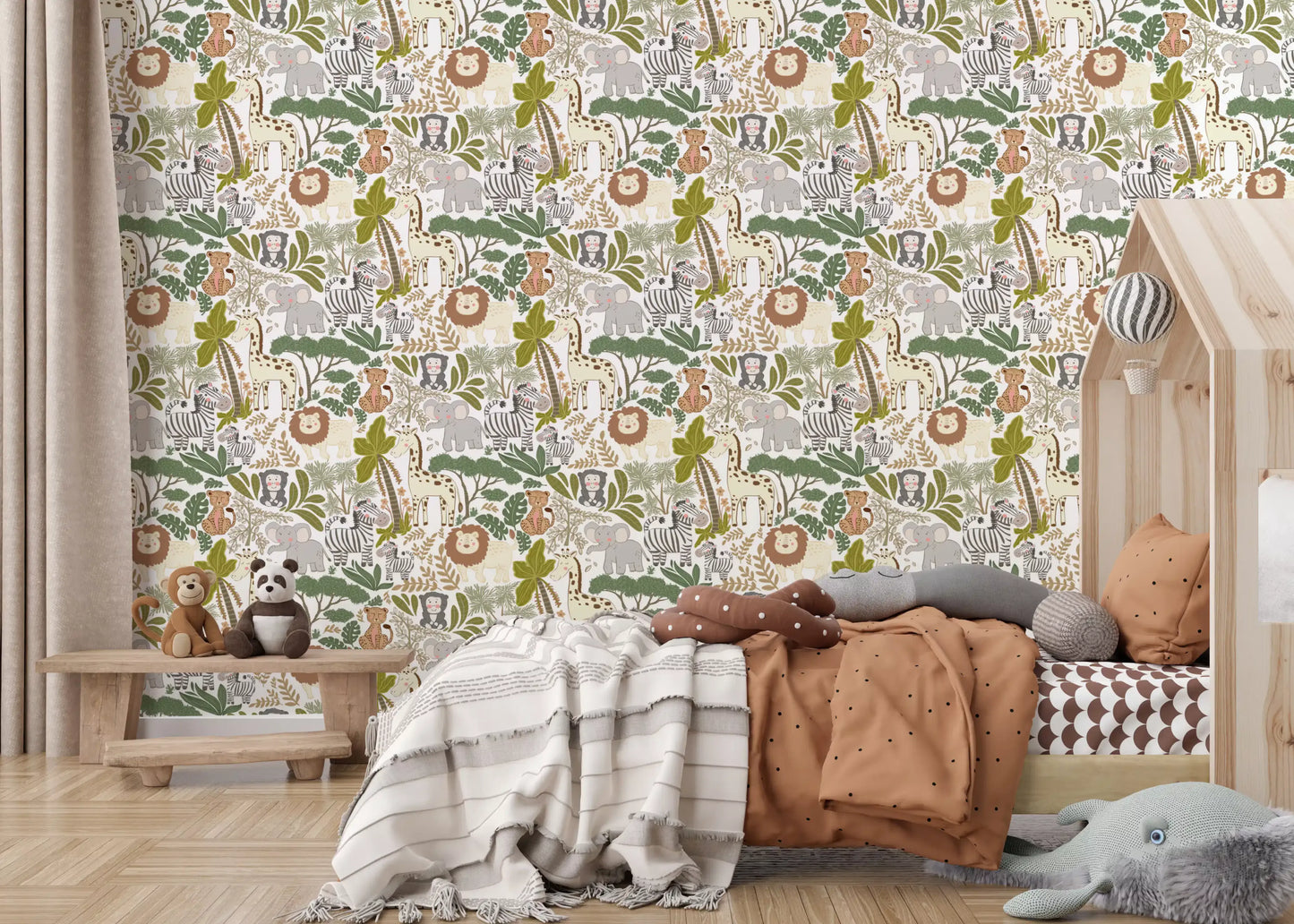 Playful Jungle Pals Wallpaper⁠