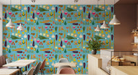 Seamless arrangement of the retro mid century modern wallpaper., GD9939