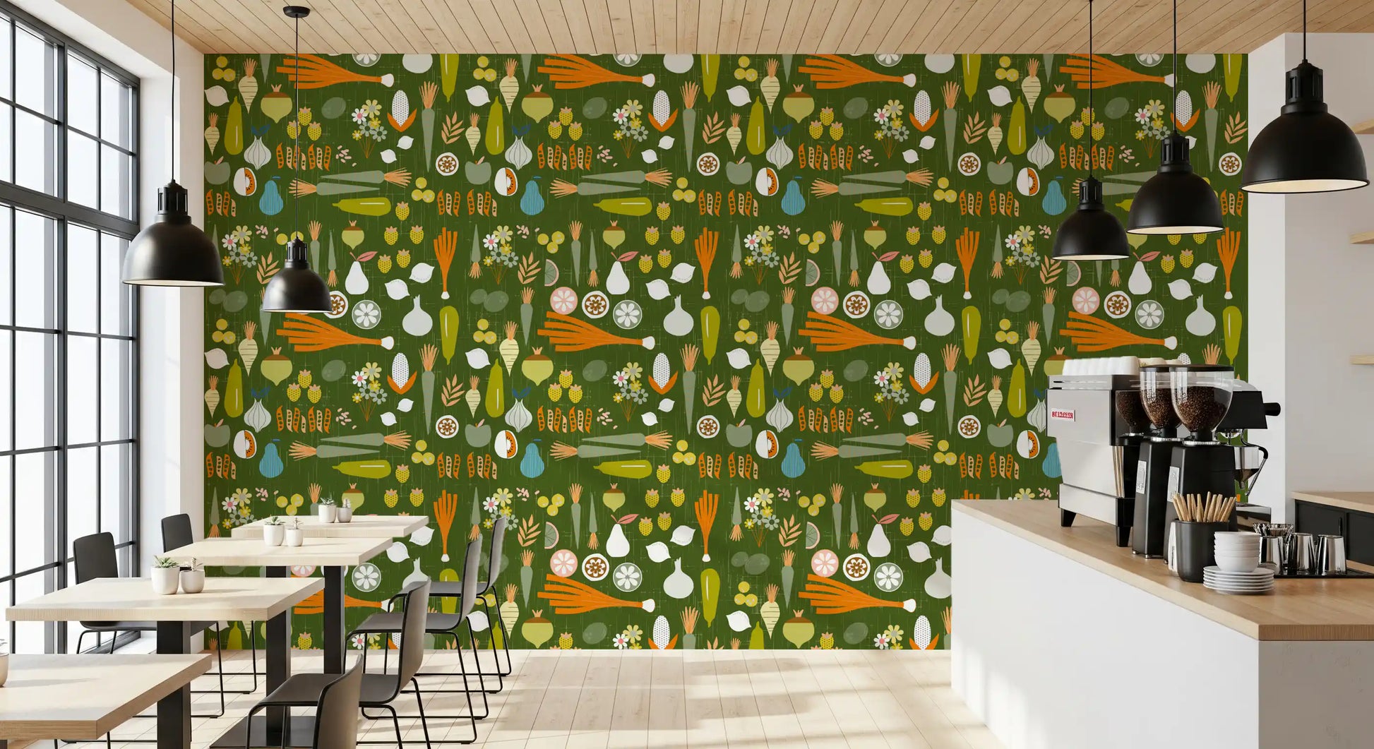 Playful Cafe walls surfaces with this Retro Kitchen wallpaper., GD9943