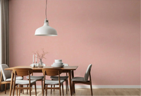Rose colored mid century modern wallpaper styles a clean dining area., GD9946