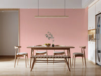The fine white grid pattern stands out on this blush pink linen wallpaper., GD9946