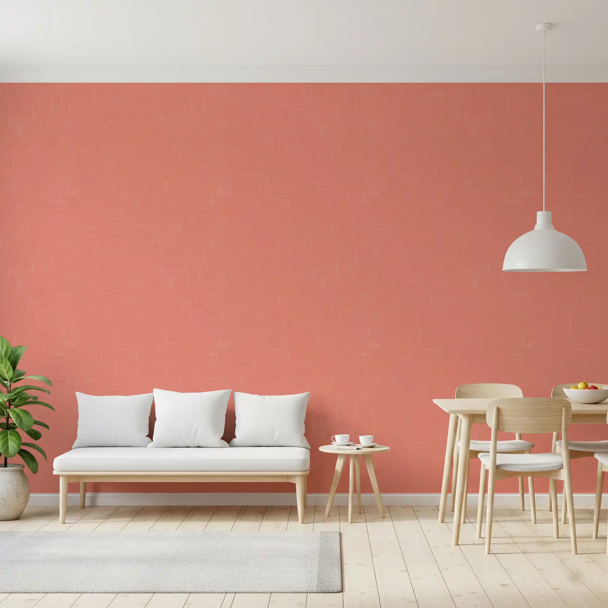 Textured linen surface shown on mid century modern wallpaper., GD9947