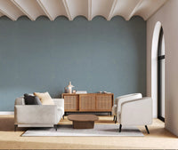 Subtle distressing appears on this blue linen texture modern wallpaper.