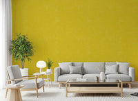 Horizontal lines defining this Mustard Linen Texture Modern Wallpaper.