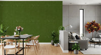 Elegant dining room accent wall with dark green linen texture wallpaper., GD9951