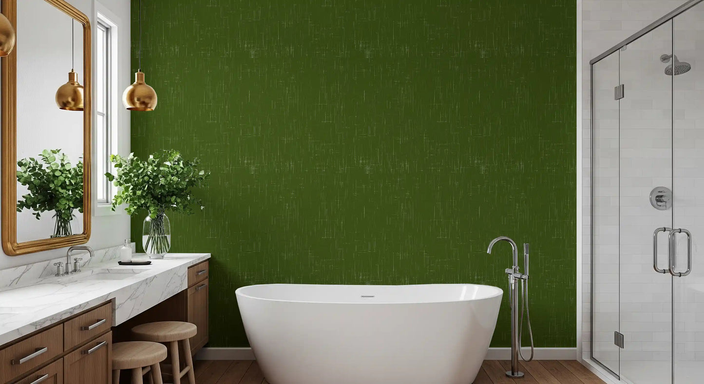 Distressed cross-hatch pattern on mid century modern olive green wallpaper., GD9951