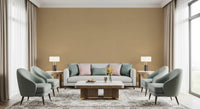 Taupe linen texture wallpaper adds a soft backdrop to the living room area., GD9954