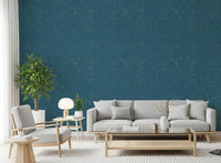 Deep teal color palette on Teal Linen Mid Century Modern Wallpaper., GD9955