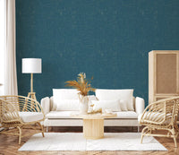 Vertical and horizontal lines on Teal Linen Texture Modern Wallpaper., GD9955