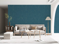Detailed crosshatch pattern on Teal Linen Mid Century Modern Wallpaper., GD9955
