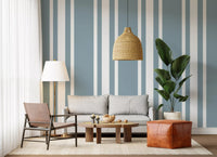 Farmhouse wallpaper lines installed inside a bright living room., GD9956