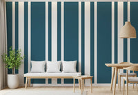 Coastal Stripe Wallpaper adds height to a narrow hallway., GD9957
