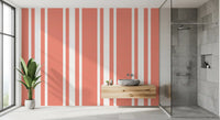 Clean symmetrical lines stretching across the surface of the coral stripe wallpaper., GD9959