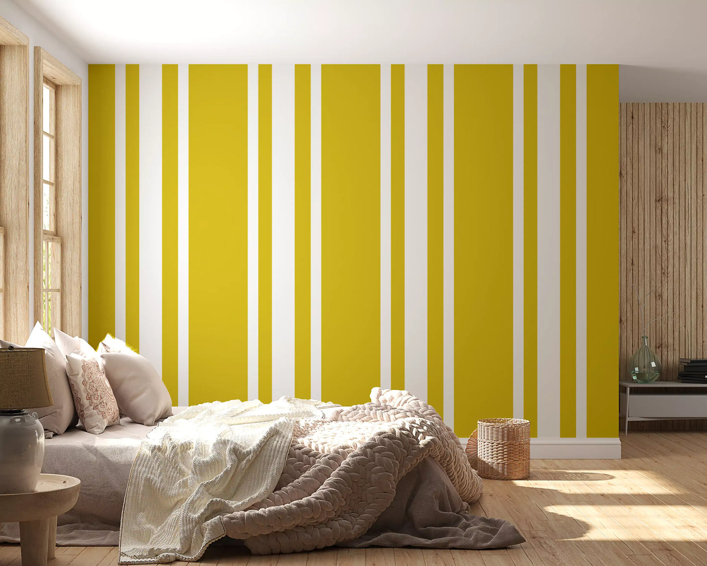 Seamless repetition found within this golden ticking stripe wallpaper pattern., GD9960